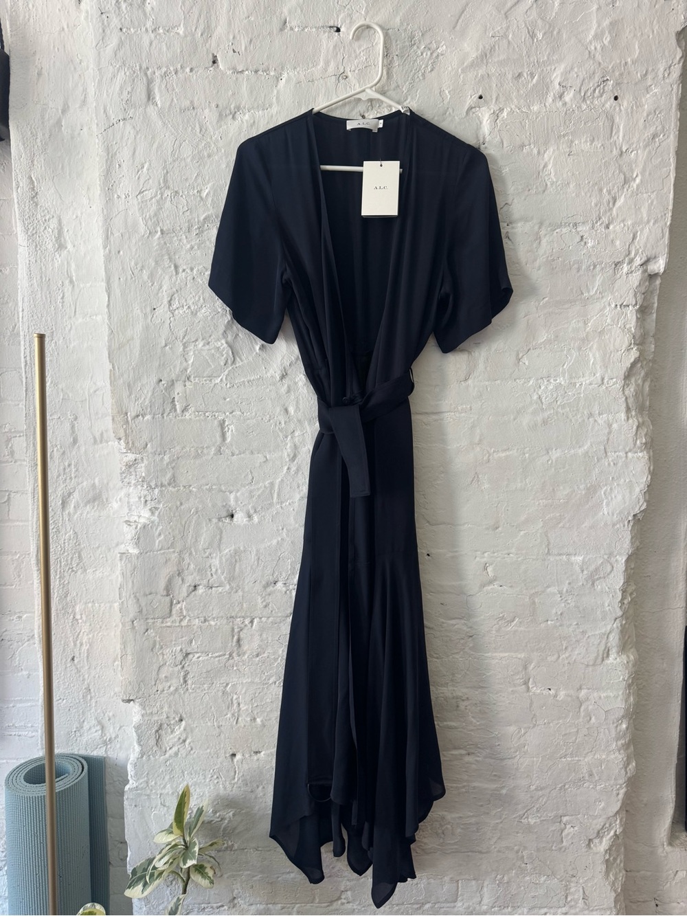 A.L.C. Black High-Low Wrap Dress